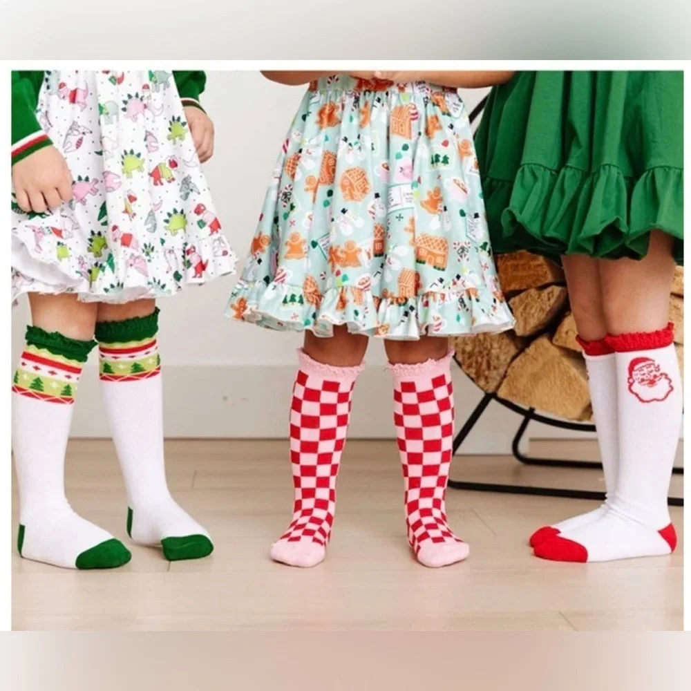 little STOCKING Merry & Bright Knee High Sock 3-Pack